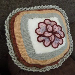 Crocheted pillow, cushion cover